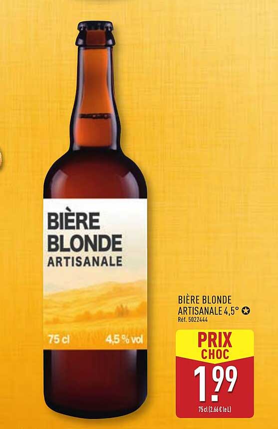 BIÈRE BLONDE ARTISANALE 4,5 %