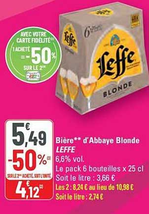 Bière** d'Abbaye Blonde LEFFE