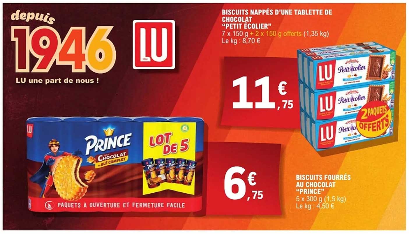 Biscuits fourrés au chocolat "Prince"