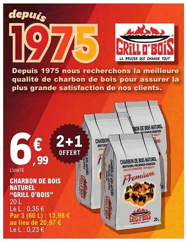 CHARBON DE BOIS NATUREL "GRILL O'BOIS"