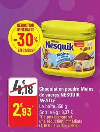 Chocolat en poudre Moins de sucres NESQUIK NESTLÉ