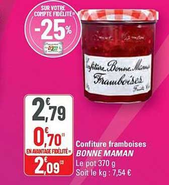 Confiture framboises BONNE MAMAN