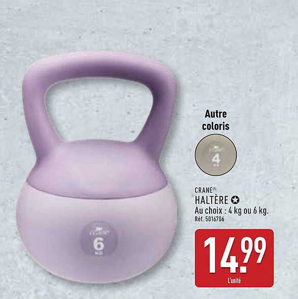 CRANE® HALTÈRE au choix : 4 kg ou 6 kg.