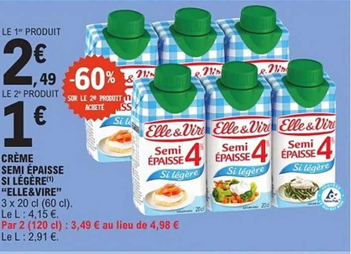 Crème Semi Épaisse Si Légère "Elle & Vire"