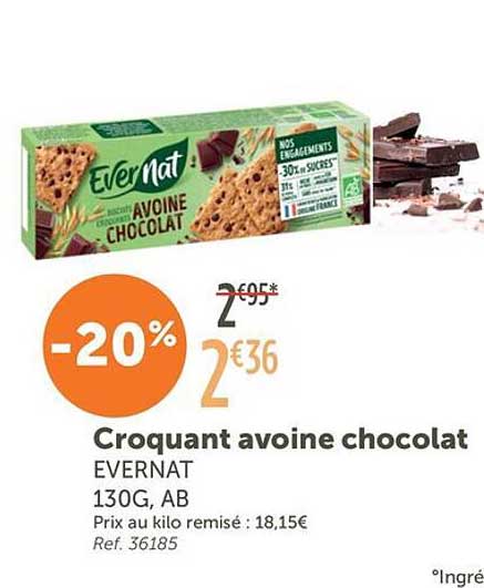 Croquant avoine chocolat