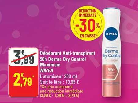 Déodorant Anti-transpirant 96h Derma Dry Control Maximum NIVEA