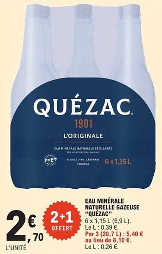 EAU MINÉRALE NATURELLE GAZEUSE “QUÉZAC”