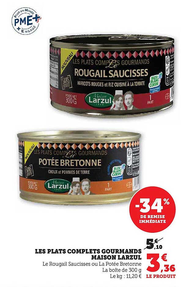 LES PLATS COMPLETS GOURMANDS MAISON LARZUL