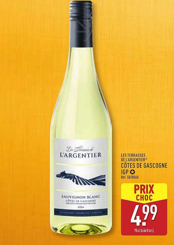 LES TERRASSES DE L'ARGENTIER CÔTES DE GASCOGNE IGP - SAUVIGNON BLANC