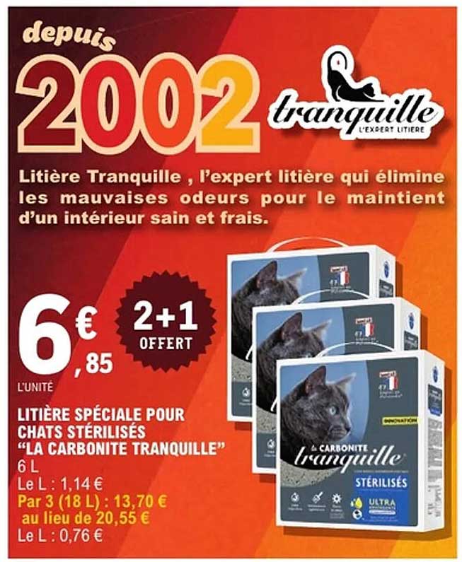 LITIÈRE SPÉCIALE POUR CHATS STÉRILISÉS "LA CARBONITE TRANQUILLE"