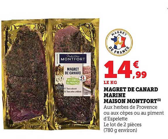MAGRET DE CANARD MARINE MAISON MONTFORT