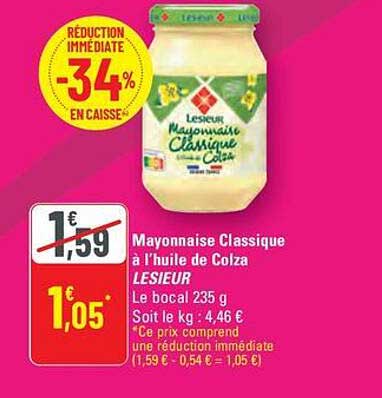 Mayonnaise Classique à l'huile de Colza LESIEUR