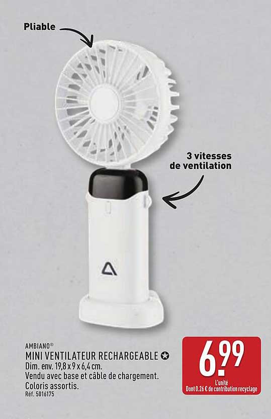MINI VENTILATEUR RECHARGEABLE
