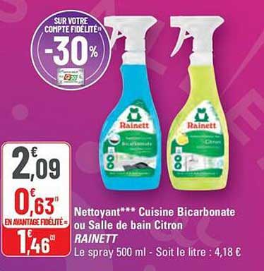 Nettoyant*** Cuisine Bicarbonate ou Salle de bain Citron