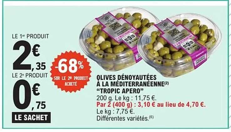OLIVES DÉNOYAUTÉES À LA MÉDITERRANÉENNE "TROPIC APERO"
