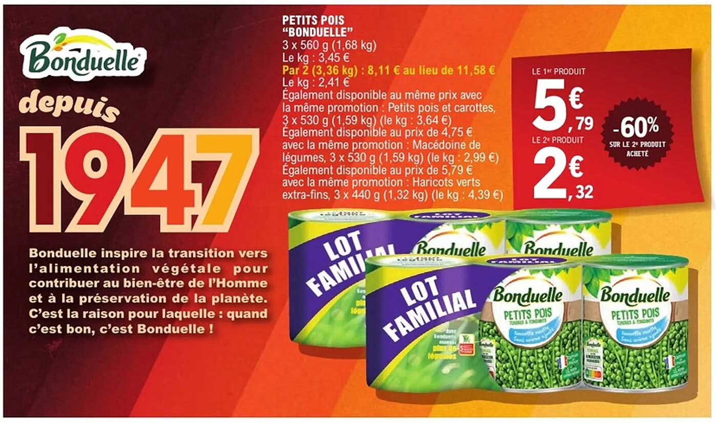 Petits Pois "BONDUELLE"
