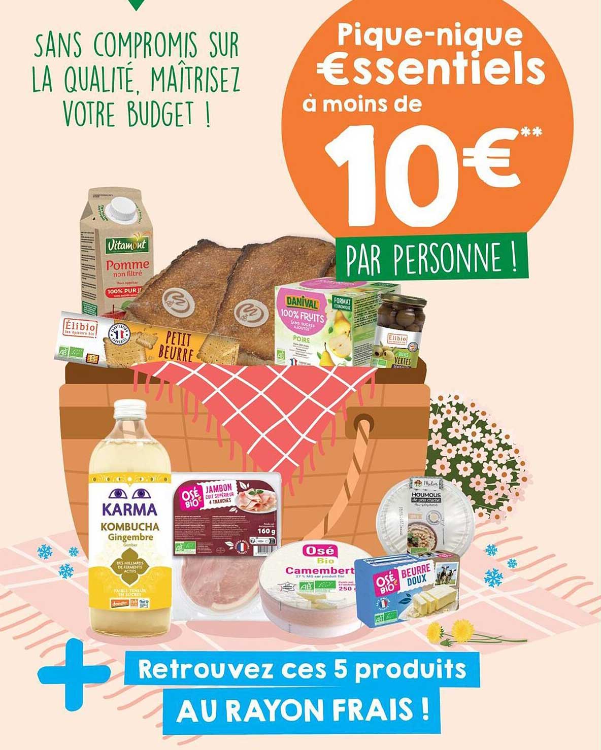 Pique-nique Essentiels à moins de 10 € par personne !