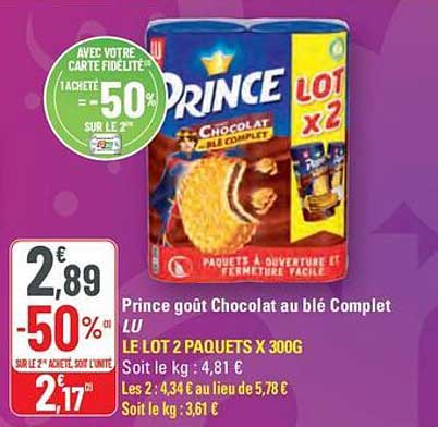 Prince goût Chocolat au blé Complet
