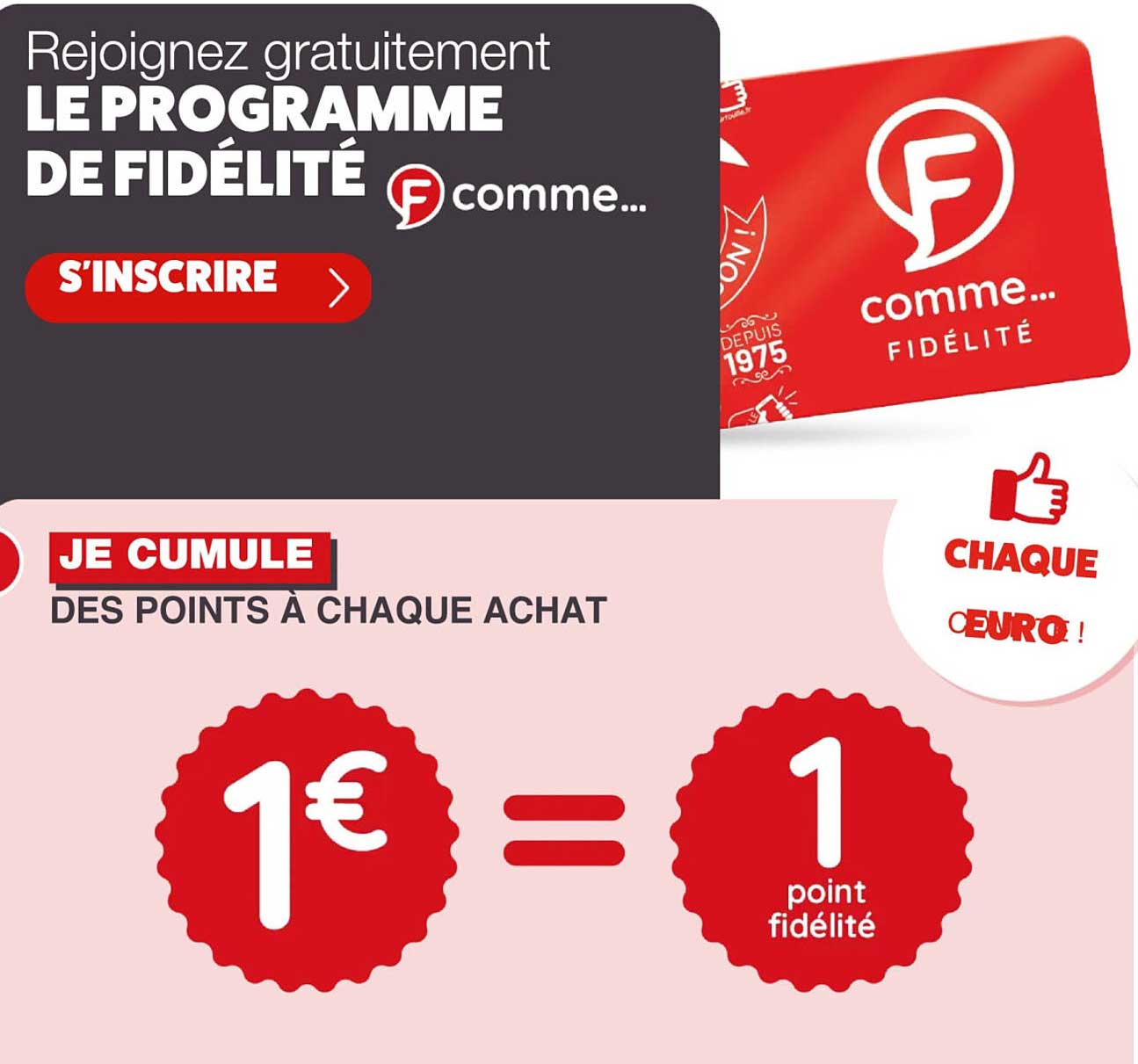 Rejoignez gratuitement le programme de fidélité