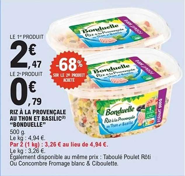RIZ À LA PROVENÇALE AU THON ET BASILIC "BONDULLE"