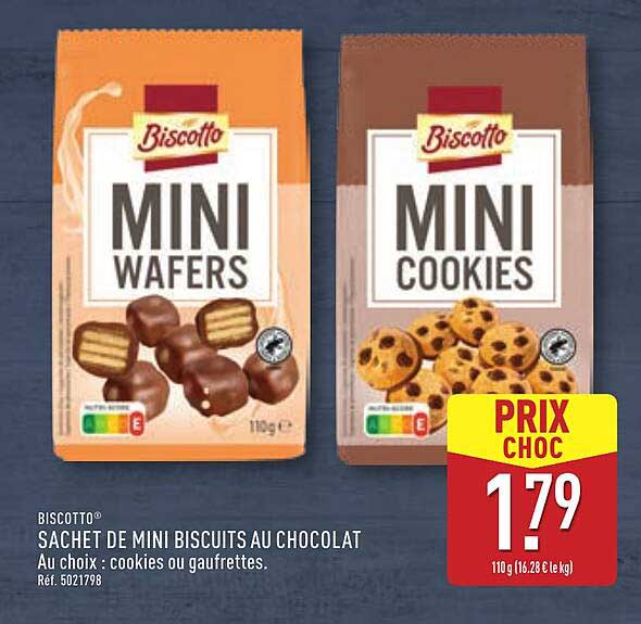 SACHET DE MINI BISCUITS AU CHOCOLAT