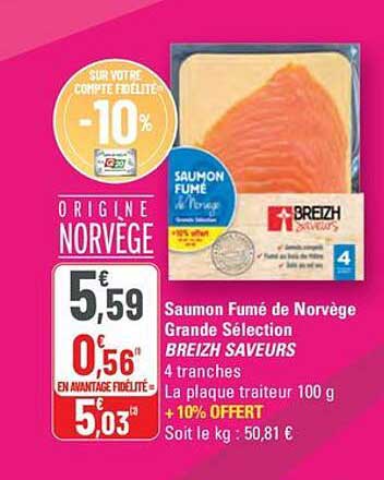 Saumon Fumé de Norvège Grande Sélection BREIZH SAVEURS