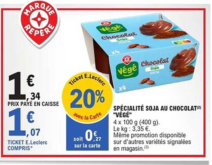 SPÉCIALITÉ SOJA AU CHOCOLAT "VÉGÉ"