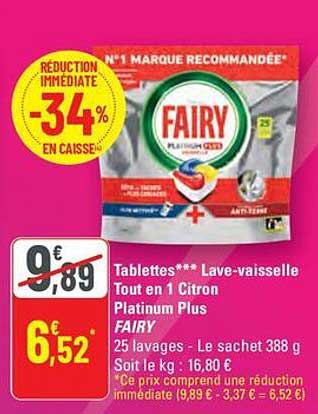 Tablettes*** Lave-vaisselle Tout en 1 Citron Platinum Plus
