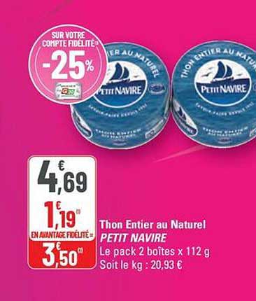 Thon Entier au Naturel PETIT NAVIRE