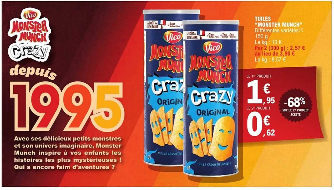 TUILES "MONSTER MUNCH" Différentes variétés