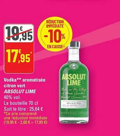 Vodka** aromatisée citron vert ABSOLUT LIME