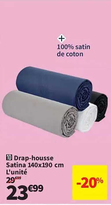 10 Drap-housse Satina 140x190 cm L'unité
