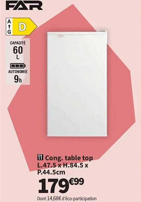 11 Cong. table top L.47.5 x H.84.5 x P.44.5cm