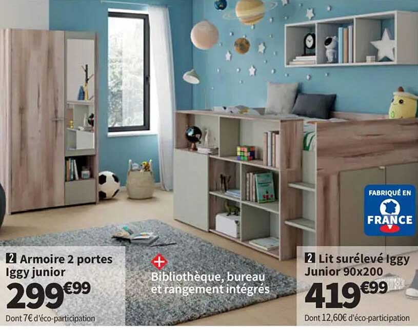 2 Armoire 2 portes Iggy junior