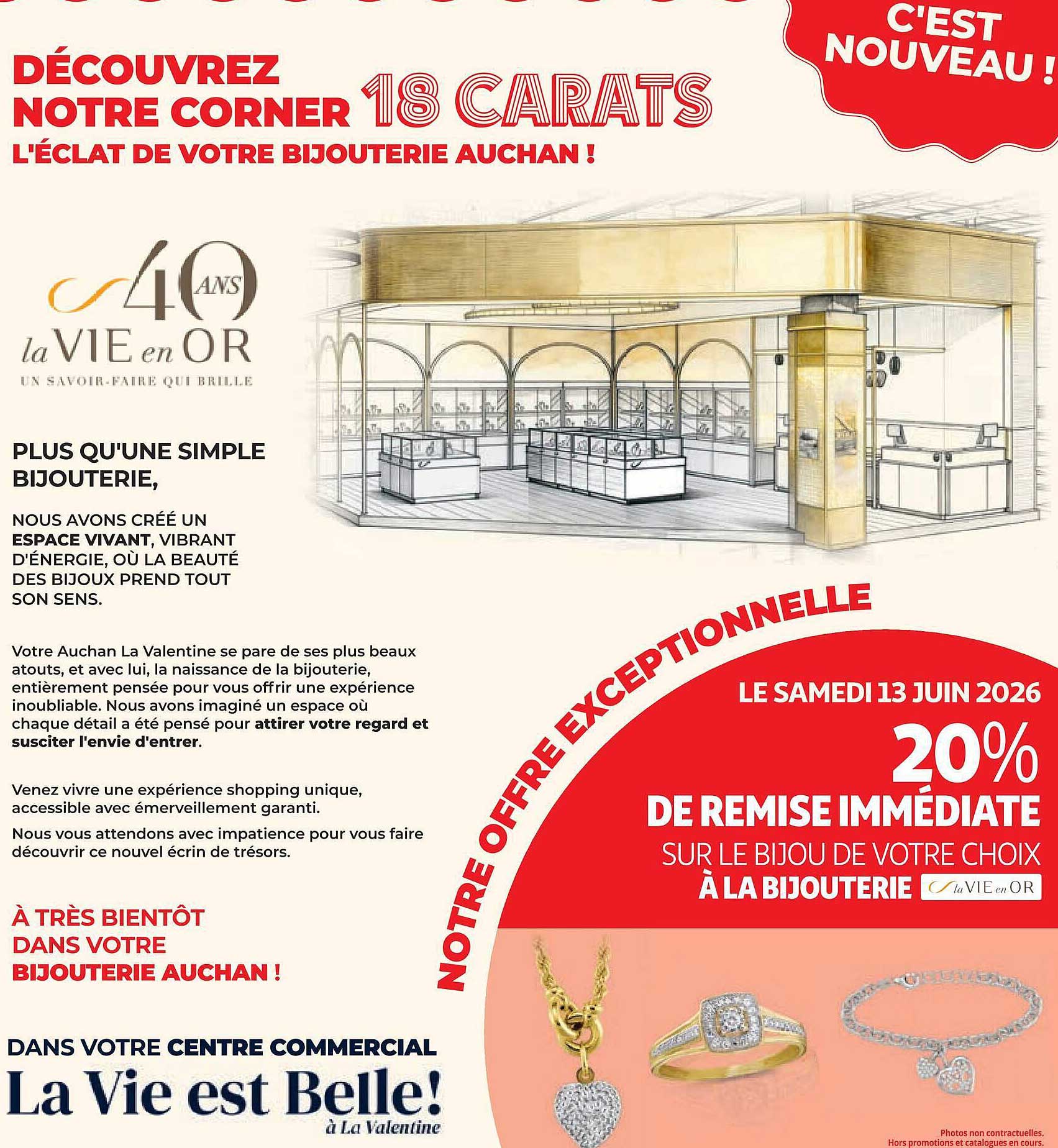 20% DE REMISE IMMÉDIATE SUR LE BIJOU DE VOTRE CHOIX À LA BIJOUTERIE La VIE en OR