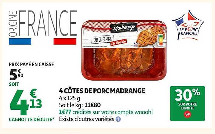 4 CÔTES DE PORC MADRANGE