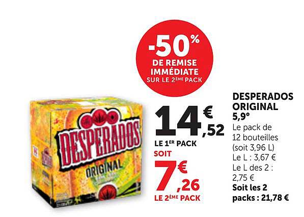 -50% DE REMISE IMMÉDIATE SUR LE 2ÈME PACK