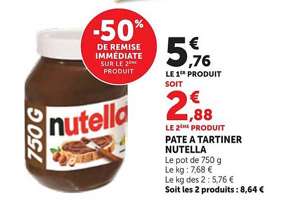 -50% DE REMISE IMMÉDIATE SUR LE 2ÈME PRODUIT