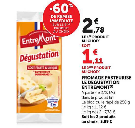 -60% DE REMISE IMMÉDIATE SUR LE 2ÈME PRODUIT AU CHOIX