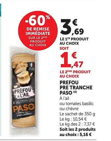 -60% DE REMISE IMMÉDIATE SUR LE 2ÈME PRODUIT AU CHOIX