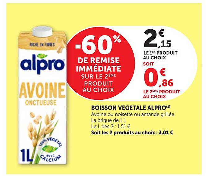 -60% de remise immédiate sur le 2ème produit au choix