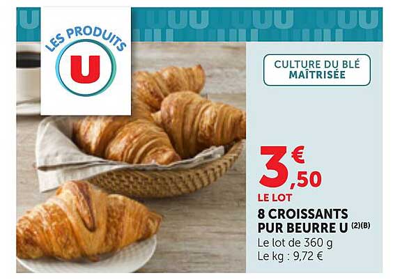 8 CROISSANTS PUR BEURRE U