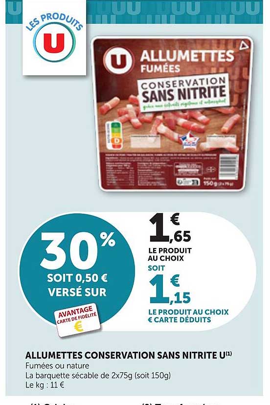 ALLUMETTES CONSERVATION SANS NITRITE U