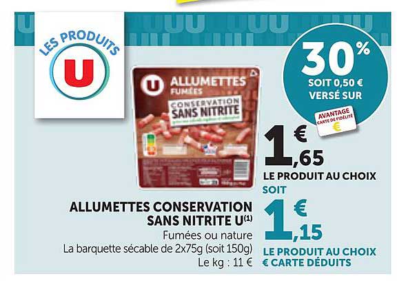 ALLUMETTES CONSERVATION SANS NITRITE U(*)