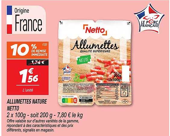 ALLUMETTES NATURE NETTO
