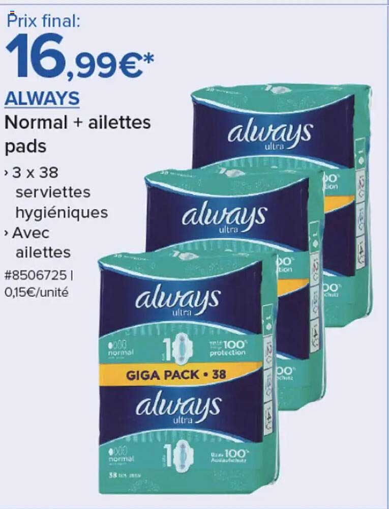 ALWAYS Normal + ailettes pads