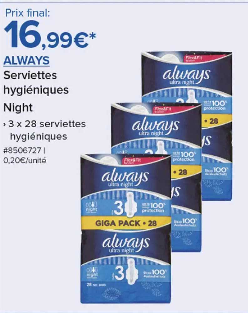 ALWAYS Serviettes hygiéniques Night