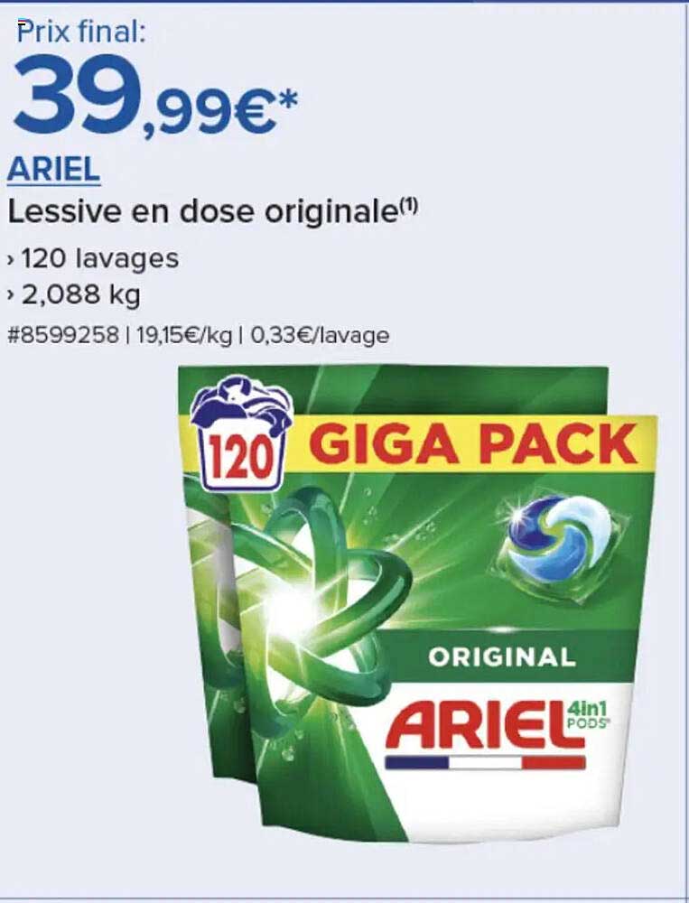 ARIEL Lessive en dose originale