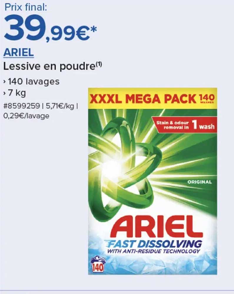 ARIEL Lessive en poudre