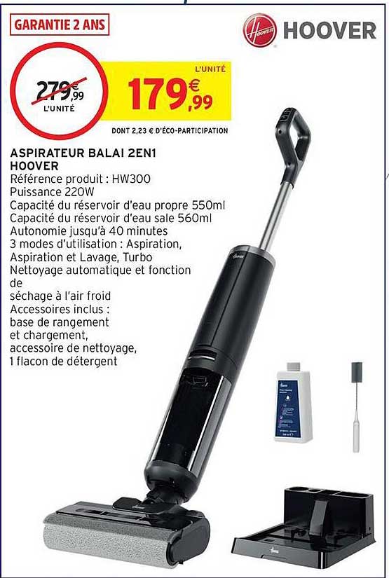 ASPIRATEUR BALAI 2EN1 HOOVER